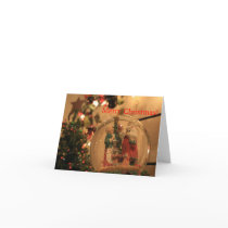 Santa Globe, Merry Christmas! cards