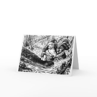 Santa Goes for a Swamp Walk card