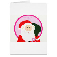 Santa Goes Pink! Greeting Card