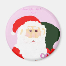 Santa Goes Pink! Refrigerator Magnets