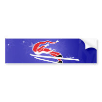 Santa Goes Ski Jumping! Bumper Sticker