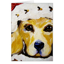 Santa Golden Retriever Cards