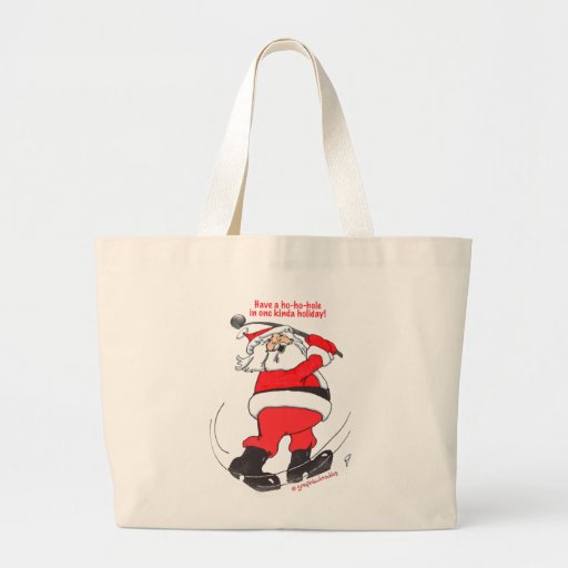 Santa golfing Christmas gifts. Canvas Bag