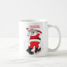 Santa golfing Christmas gifts. Coffee Mugs
