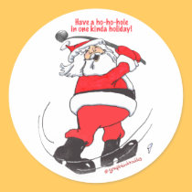 Santa golfing Christmas gifts. stickers by graphicdoodles Santa golfing Christmas gifts. stickers