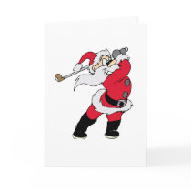 Santa Golfing Holiday Gifts cards