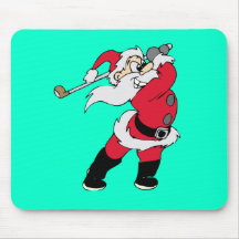 Santa Golfing Holiday Gifts Mousepad