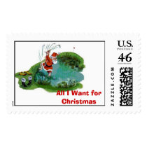 Santa Golfing postage