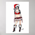Santa Goth Chick Poster