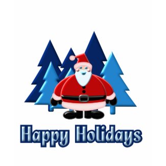 Santa Happy Holidays Trees 3D Design shirt