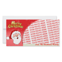 Santa has a White Beard christmas Template Custom Photo Card