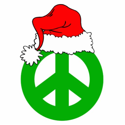 Santa hat and peace symbol acrylic cut out