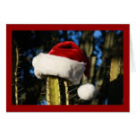 Santa hat cactus card