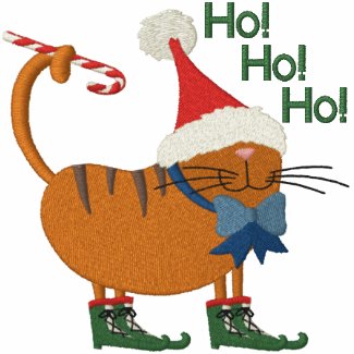 Santa Hat Cat embroideredshirt