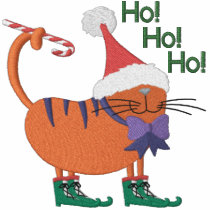 Santa Hat Cat embroidered shirts