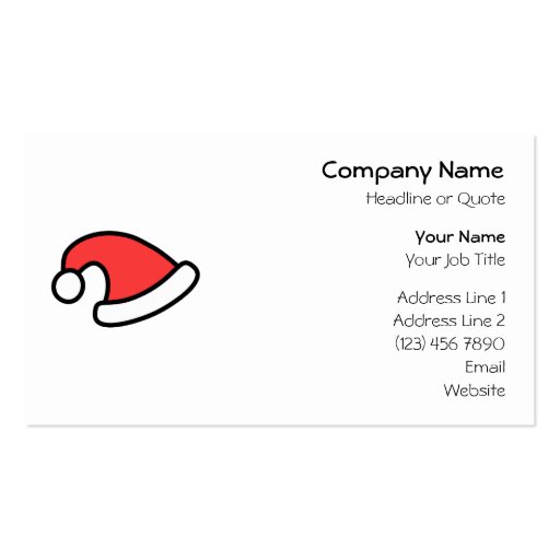 Santa Hat Design. Business Card Template (front side)
