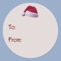 Santa Hat Gift Tag stickers