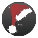 Santa Hat gift tags stickers