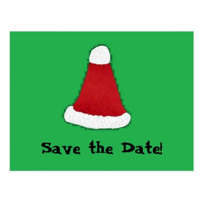 Santa Hat, Save the Date! Post Card