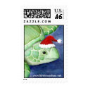 Santa Hat Sea Turtle postage