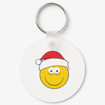 Santa Hat Smiley Face keychains