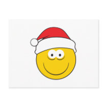 Santa Hat Smiley Face postcards by doonidesigns Santa Hat Smiley Face postcards