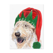 Santa Helper Labradoodle Post Cards postcards by mozache Santa Helper Labradoodle Post Cards postcards