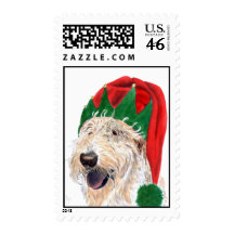 Santa Helper Labradoodle Postage Stamps