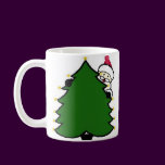 Santa Hides Behind Christmas Tree