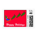 Santa & his Largemouth Bass - funny Postage Stamps