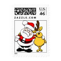 Santa & His Reindeer - Sm Postage postage