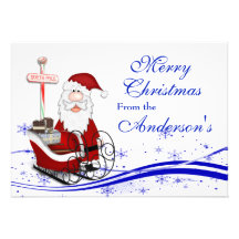 Santa & His Sleigh Christmas Greeting Card Announcement