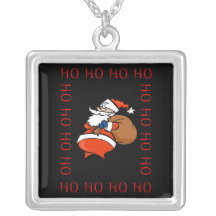 Santa Ho Ho Ho Ho Christmas Necklace