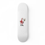 Santa holding decorations skateboard