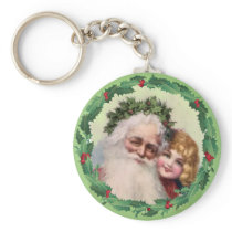 SANTA HOLLY GIRL by SHARON SHARPE Key Chains