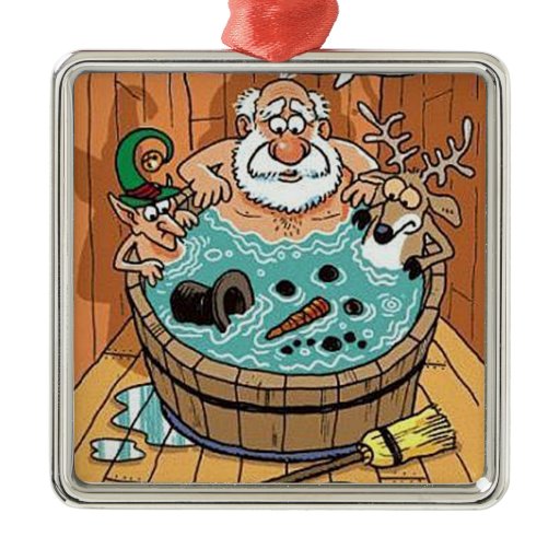 Santa Hot Tub Christmas Tree Ornament | Zazzle
