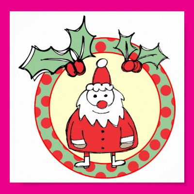 Santa in a Wreath Print Zazzle_print