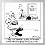 Santa in an Heating & Air Employment Office posters