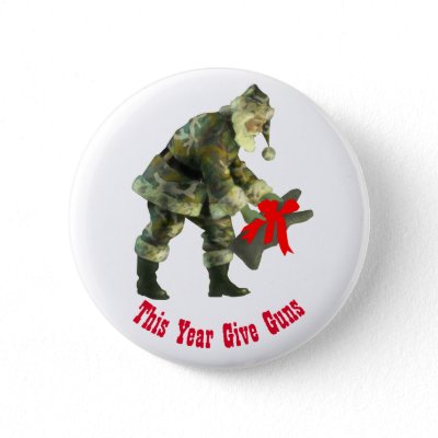 Santa in Camouflage buttons