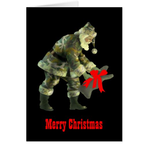 Santa in Camouflage Cards