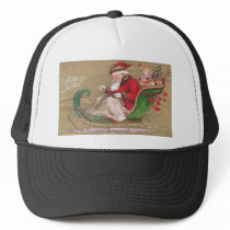 Santa in Green Sleigh With Toys hats by pinkalmond Santa in Green Sleigh With Toys hats