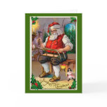 Santa in His Workshop Greeting Card