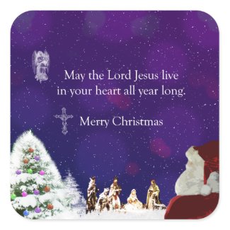 Santa in Nativity sticker