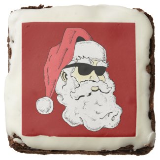 Santa in Shades Square Brownie