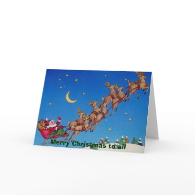 Santa in sleigh Christmas card by LL11funway