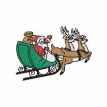 Santa In Sleigh embroidered shirts