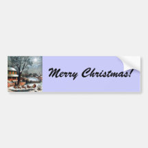 Santa in Sleigh with reindeer Bumper Stickers