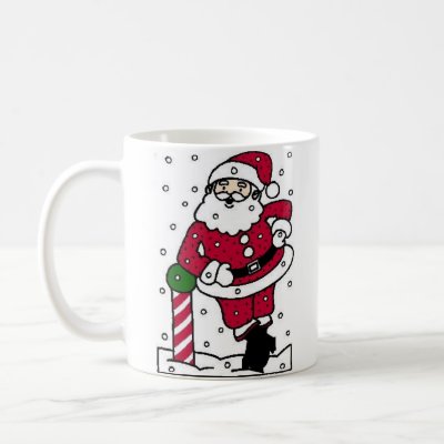 Santa In Snow mugs
