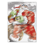 Santa is coming Christmas card cards