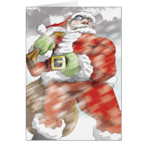 santa, christmas, holiday, christmas card, holiday card, santa claus, cards for kids, Card with custom graphic design